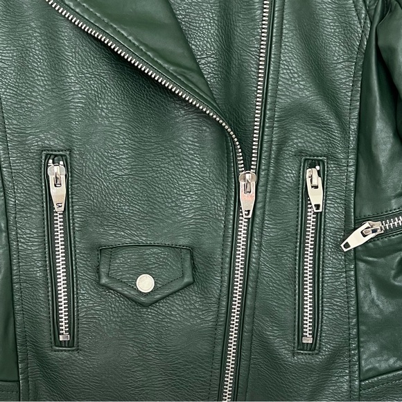 BLANKNYC Easy Rider Faux LeatherMoto Jacket (Dark Green) SMALL - Picture 11 of 14